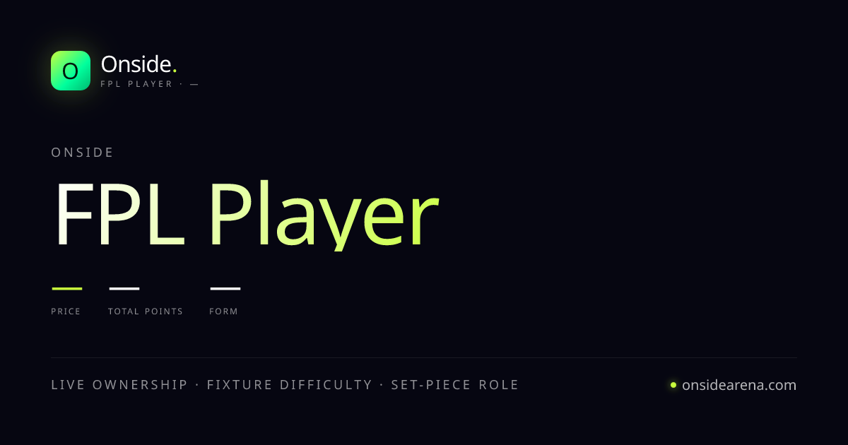 Cook FPL 26/27 — Price, Projected Points & Verdict · Onside